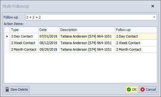 Multiple Action Items