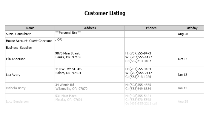 address listing by name